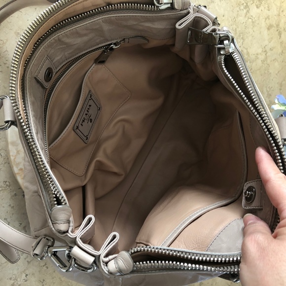 PRADA Nappa Antique Leather Double Zip Convertible Tote Bag - Picture 12 of 17